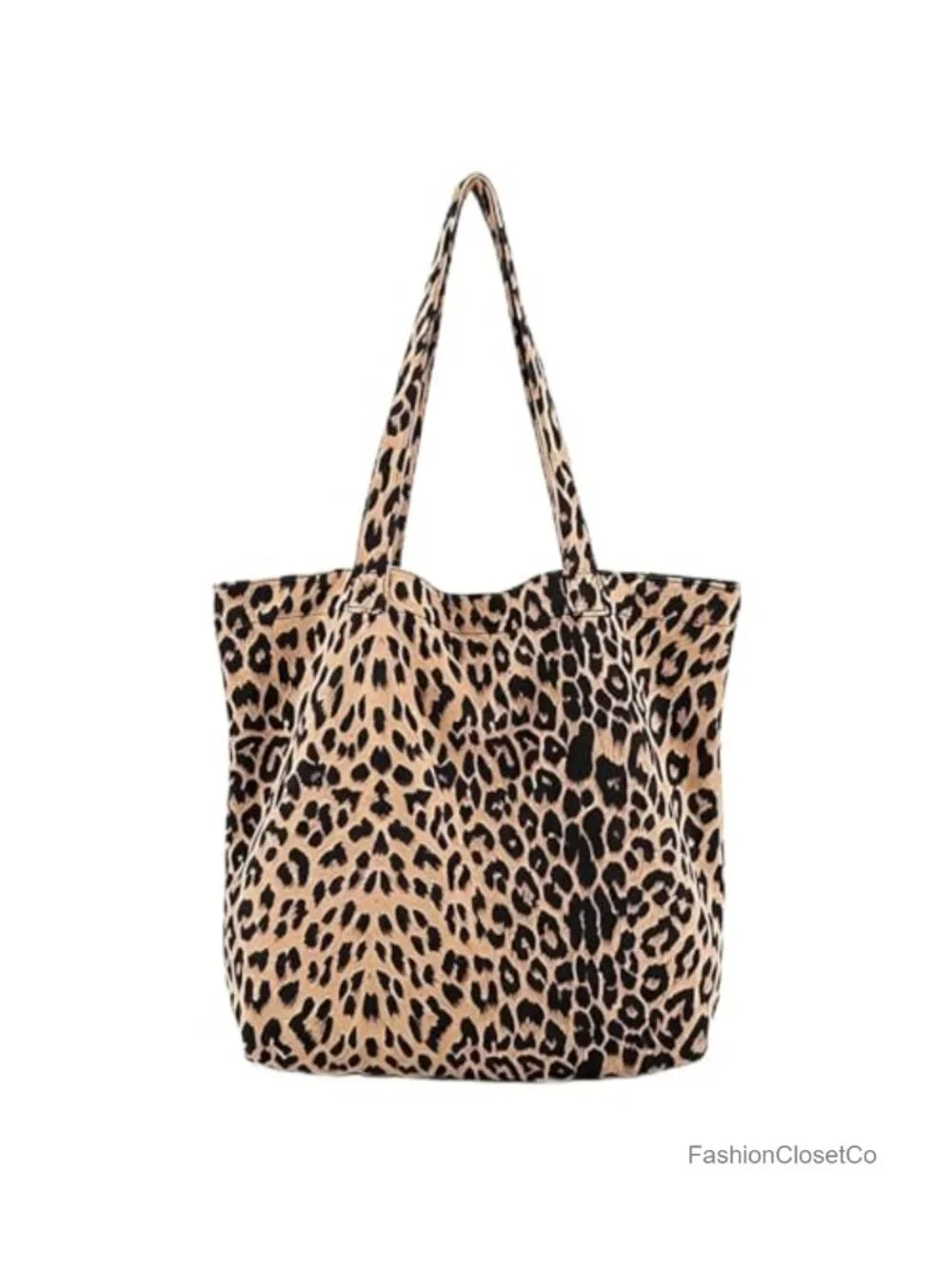 Women's Leopard Print Canvas Hobo Bag Lightweight Shoulder Tote for Work School